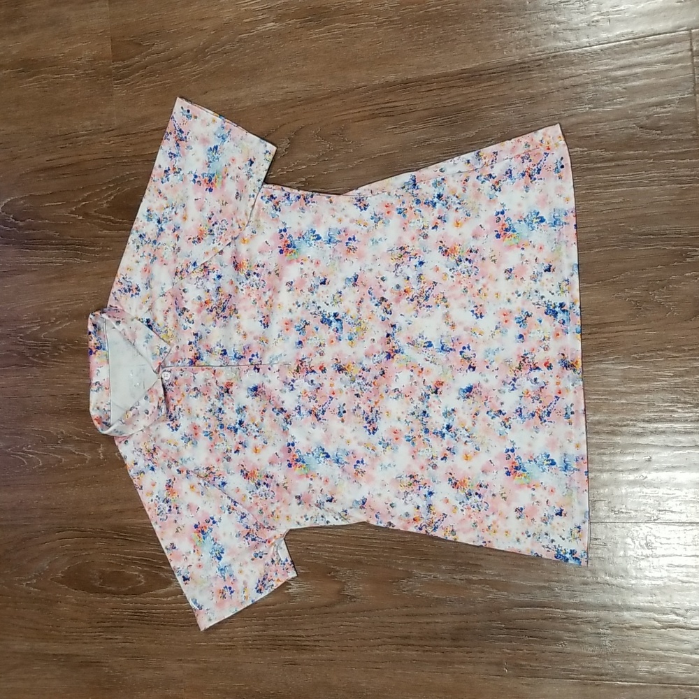 (M) Antigua Colorful Pastel Golf Top Athleisure Activewear Sporty Athletic